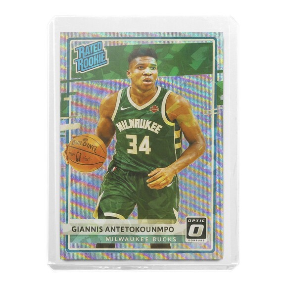 Giannis Antetokounmpo SP RC Cracked Ice Holo Rated Rookie 918 Customs Card - Picture 1 of 2